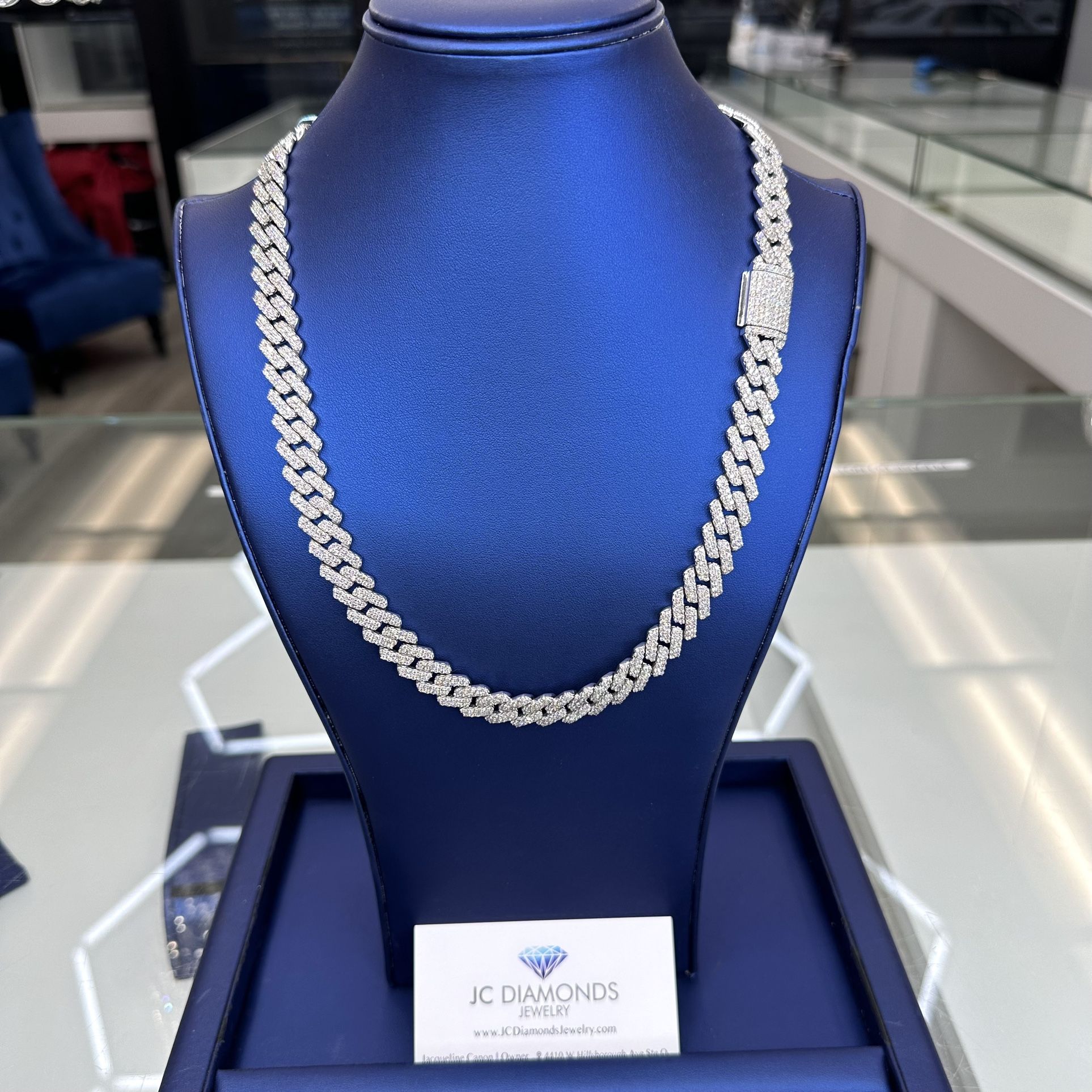 Chain Cubanlink White Gold 14k 12 Mm By 22 Inch Diamonds Real 💎