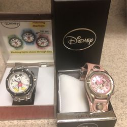 Mickey & Minnie Watches  $10  ($5 Each)