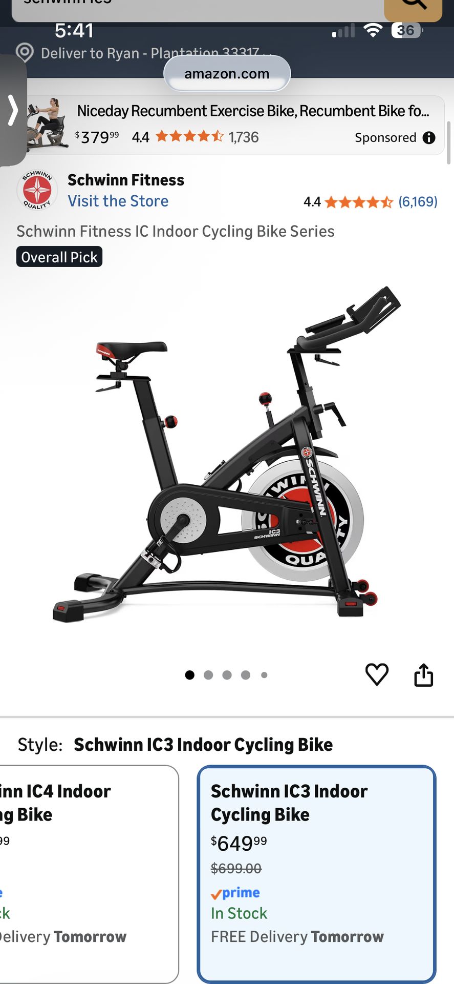 Schwinn IC3 Stationary Bike