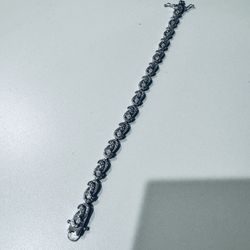 Vintage Sterling Silver Rhinestone Bracelet