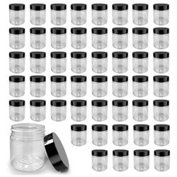 Brand New 50 Pack 4 oz Clear Plastic Jars with Lids - Small/Mini Containers