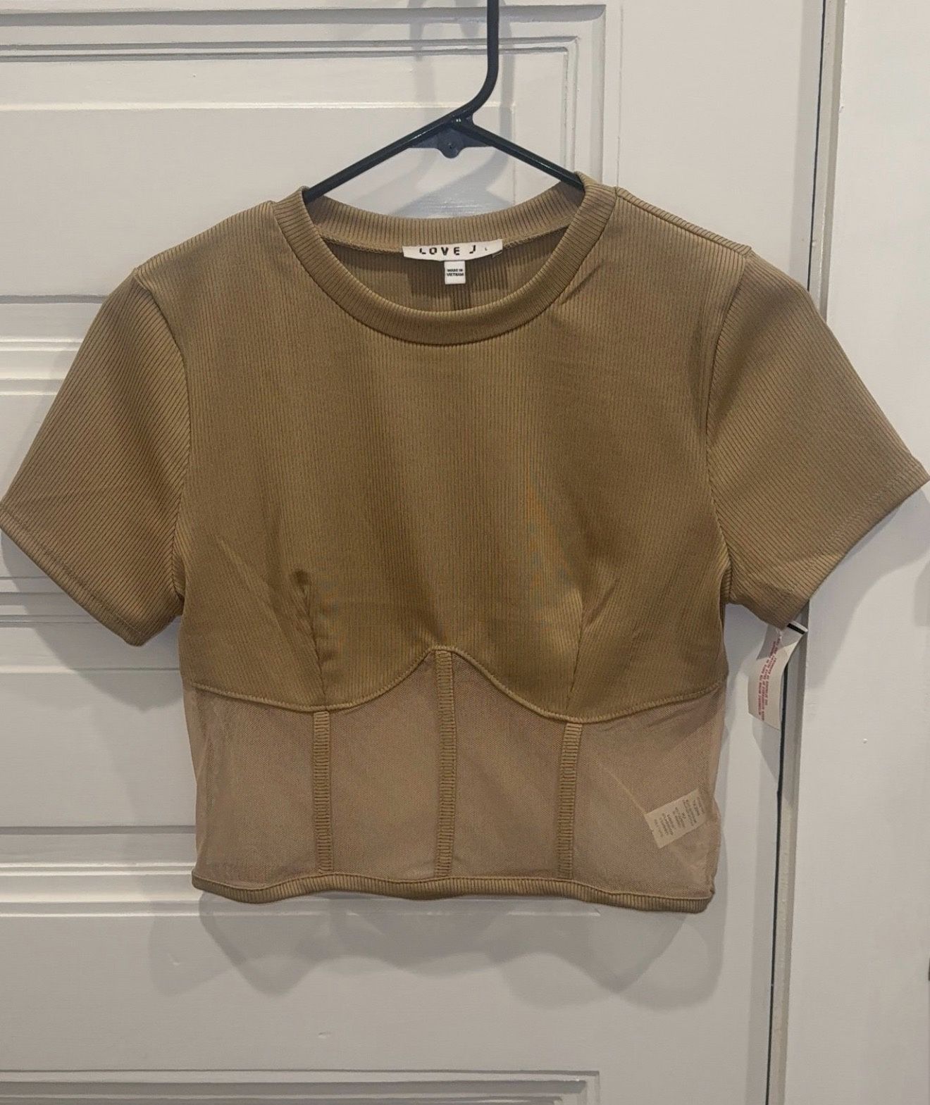 Women’s Ribbed Corset Seam Top, Large