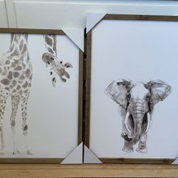 Animal Picture Decor For Kids Room 2 Pieces