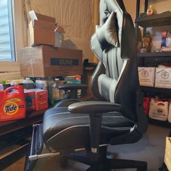 Black and gray ergonomic gaming chair