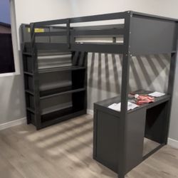 Dark Grey Loft Bed 