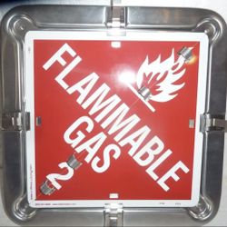 Metal Hazmat tanker truck flippable placard sign