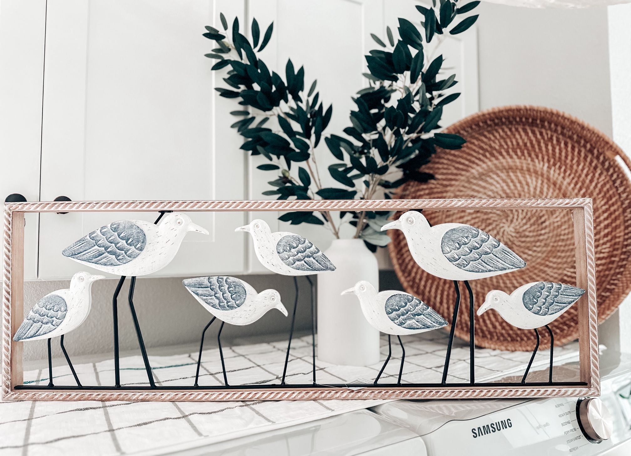 Serene Seabirds coastal companions sandpiper wood wall hanging nautical ocean