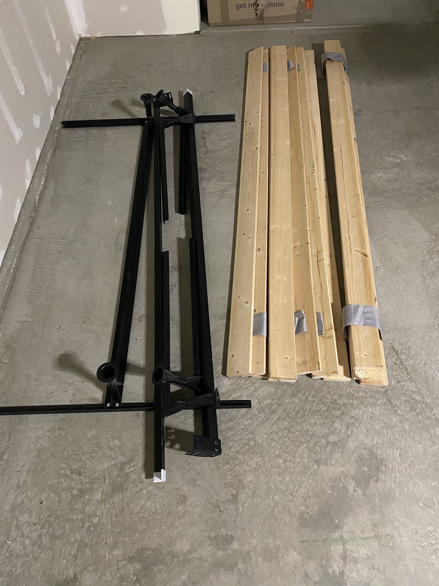 King Bed Frame and Wood Support Slats