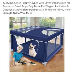 Puppy Dog Playpen With Top Cover 