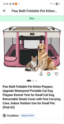 Paw Baltt Foldable Pet Playpen – Portable Indoor & Outdoor Pet Tent (Pink 03)