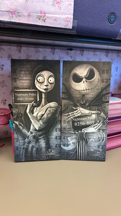 Nightmare Before Christmas Jack & Sally Canvas Art Set