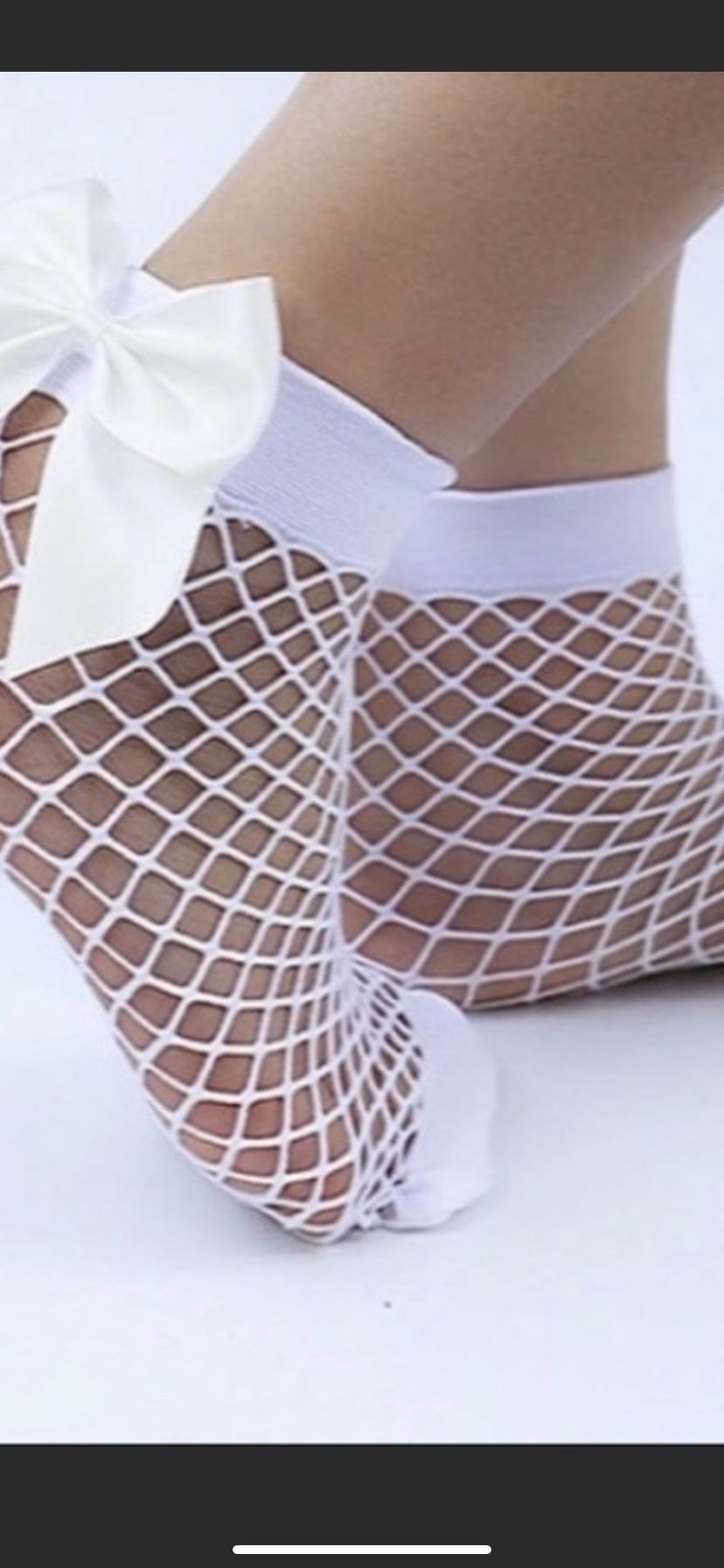 Super cute white fishnet socks