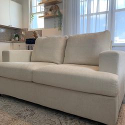 Beige Chenille Couch - Perfect Condition!
