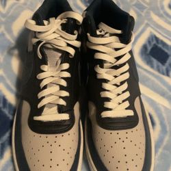 MEN'S NIKE COURT VISION MID SNEAKERS (grey/navy blue)