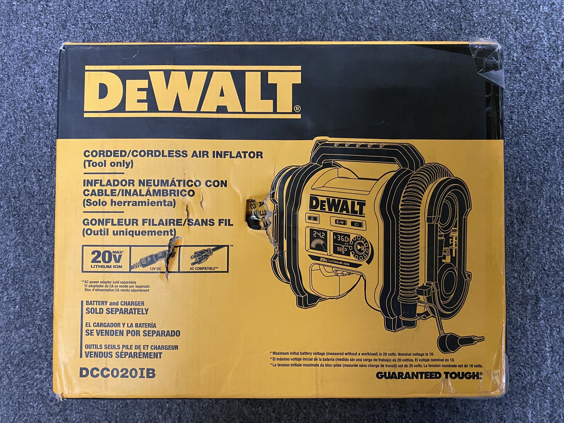DeWALT DCC020IB 20V High-Pressure Corded Cordless Air Inflator