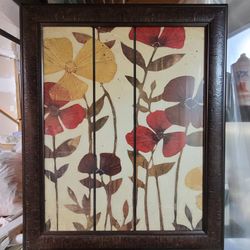 Wooden Framed Flower Picture 