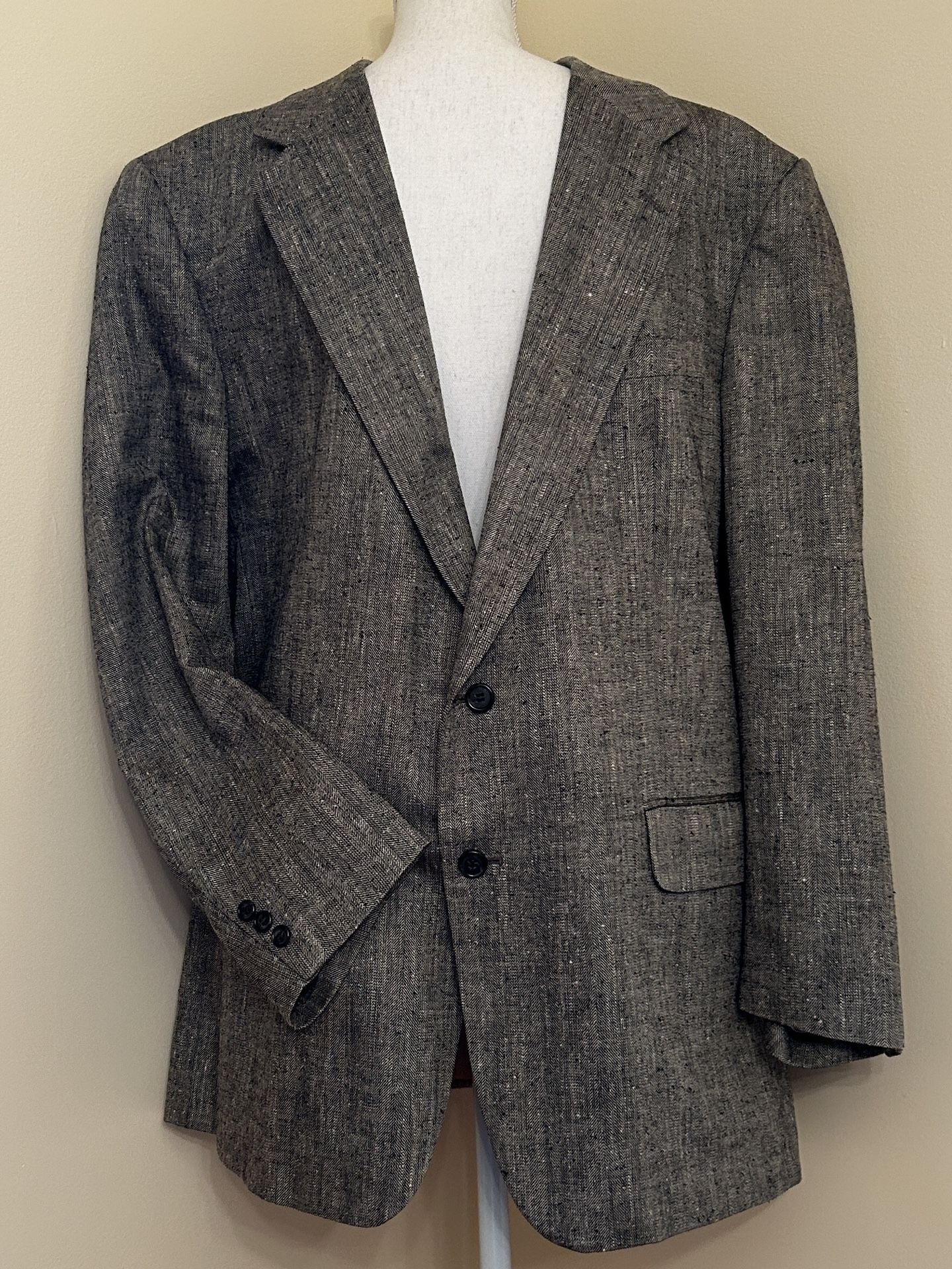Today’s Man Amherst & Brock Man’s Lined 100% Silk Tweed Jacket Size 46L; Gray