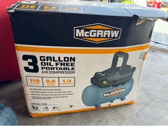 McGraw 3-Gallon Oil-Free Air Compressor (New in Box)