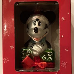 Mickey Mouse Blown Glass 2015 Christmas Ornament Walt Disney Hallmark