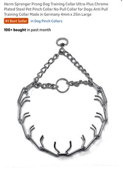 4mm x 25in Prong dog collar