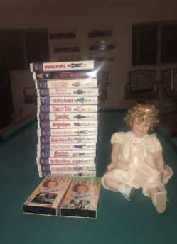 Shirley Temple Elke Hutchens Doll and 17 VHS Shirley Temple tapes