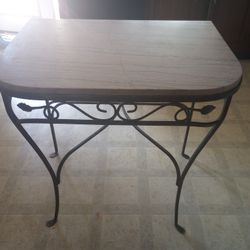 Iron And Cultured Marble Table