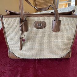 Nine West large straw tote bag