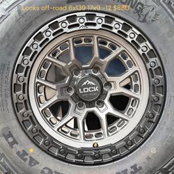 Locks off-road 6x139 17x9 -12 $880
