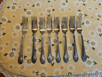 Gorham set of 8 vintage engraved forks