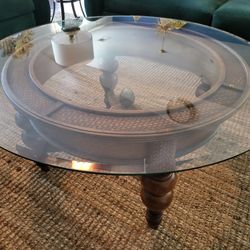 Wood And Glass Coffee Table 