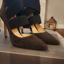 Vince Camuto Brown/Black Suede Heels