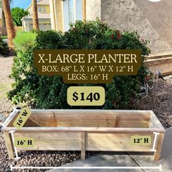 Cedar Wooden Raised Garden Bed Planters (68"L x 16"W x 16"H)