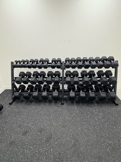 NEW 5-100 lbs Dumbbell Set with Rack, 2100 lbs Total Dumbbells Weights. Home Gym Equipment
