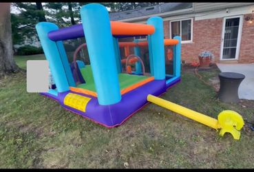 AirMyFun Inflatable Bounce House,  Slide with Air Blower, Play House, Inflatable Kids Slide,Jumping Castle with Carry Bag
