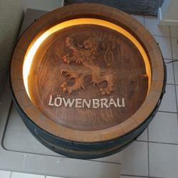 Vintage Lowenbrau Plastic Barrel Light 18.5 Inches