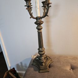 Antique Mcm Brushed Brass Table Lamp