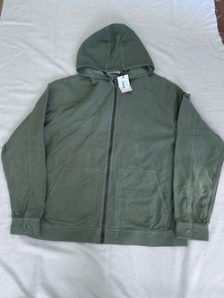 Olive Green Hooded Zip-Up Jacket