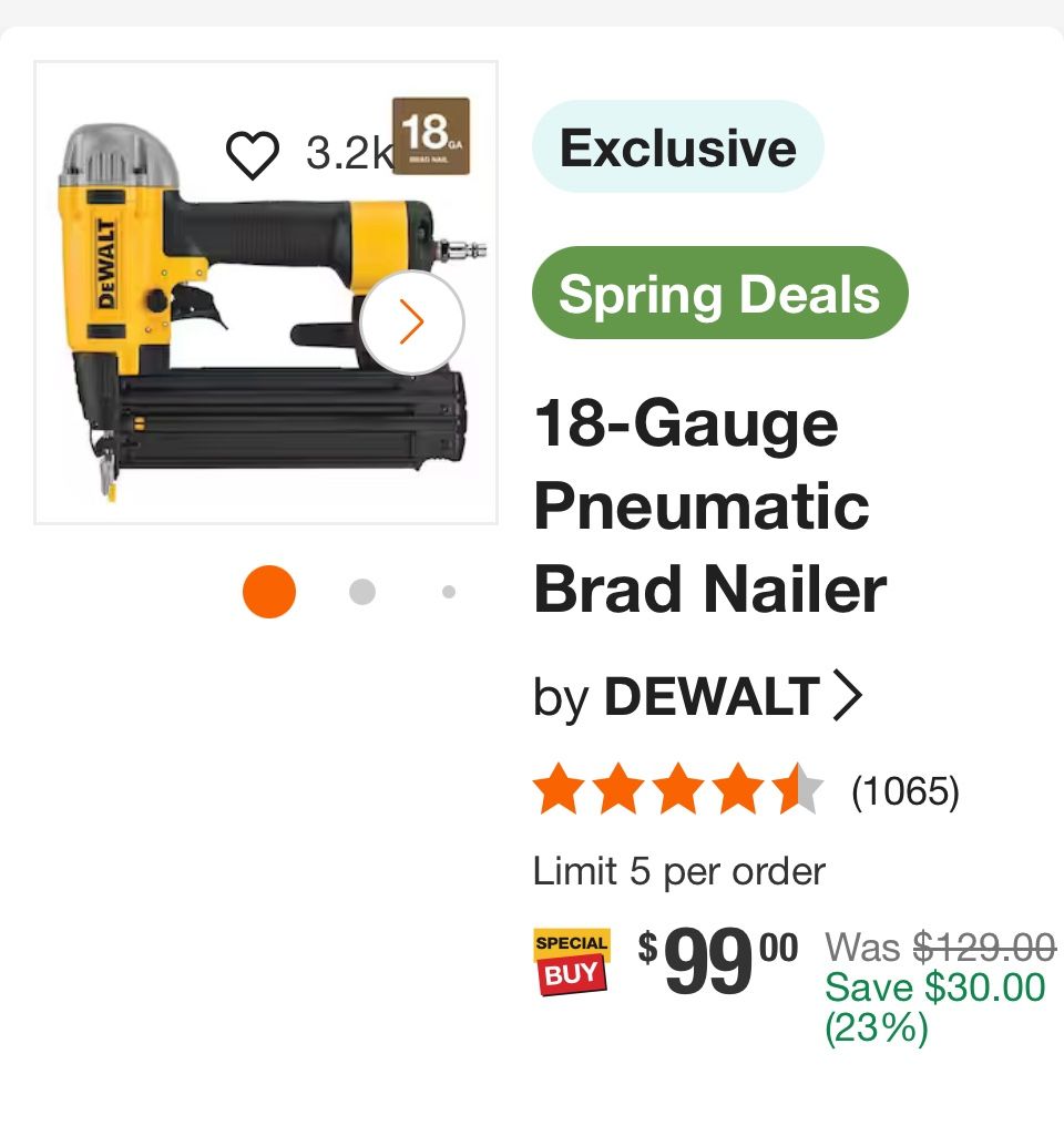 DEWALT 18 Gauge