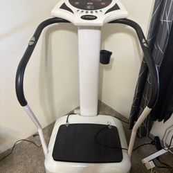 CONFIDENCE FITNESS WHOLE BODY VIBRATION PLATE TRAINER MACHINE WITH ARM STRAPS WHITE  