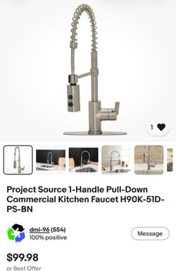Incomplete , Commercial Style Pull Down kitchen Faucet for parts only