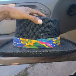Black/ Multi Colored Sun Hat