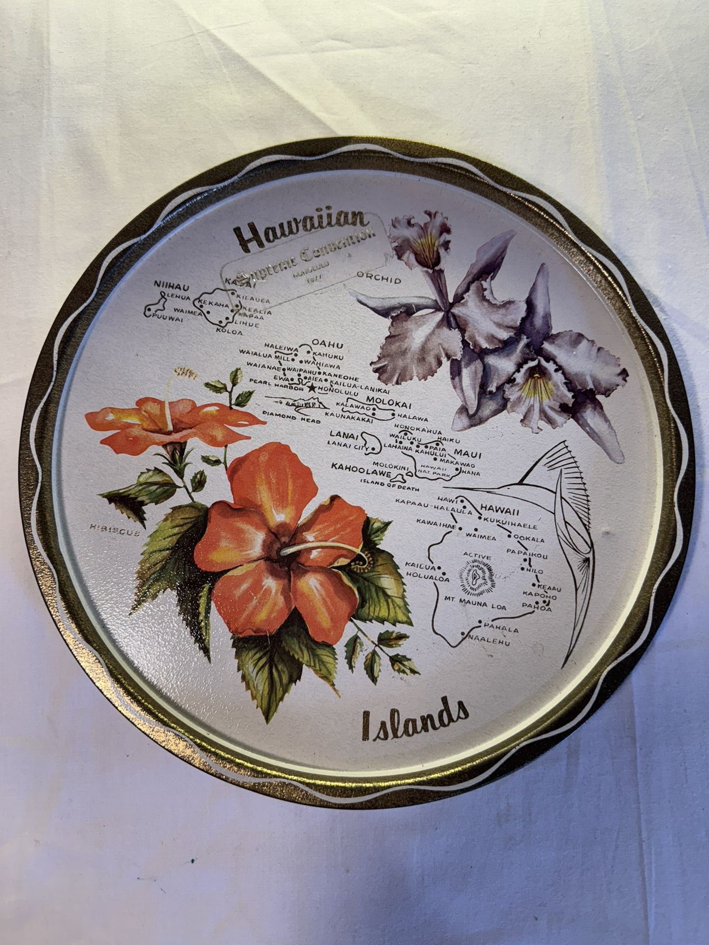 Hawaiian Souvenir Metal Tray