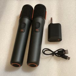 JBL Wireless Karaoke Microphone Set w/ Receiver & Charging Cable - PartyBox Compatible 