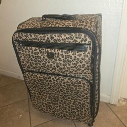Cheetah print Luggage/suitcase (used)