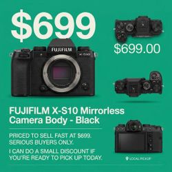 Fujifilm X-S10 Mirrorless Camera Body - Black