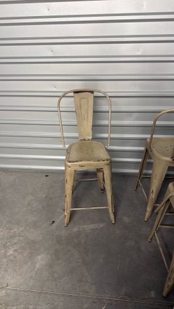 Distressed Metal Bar Stools