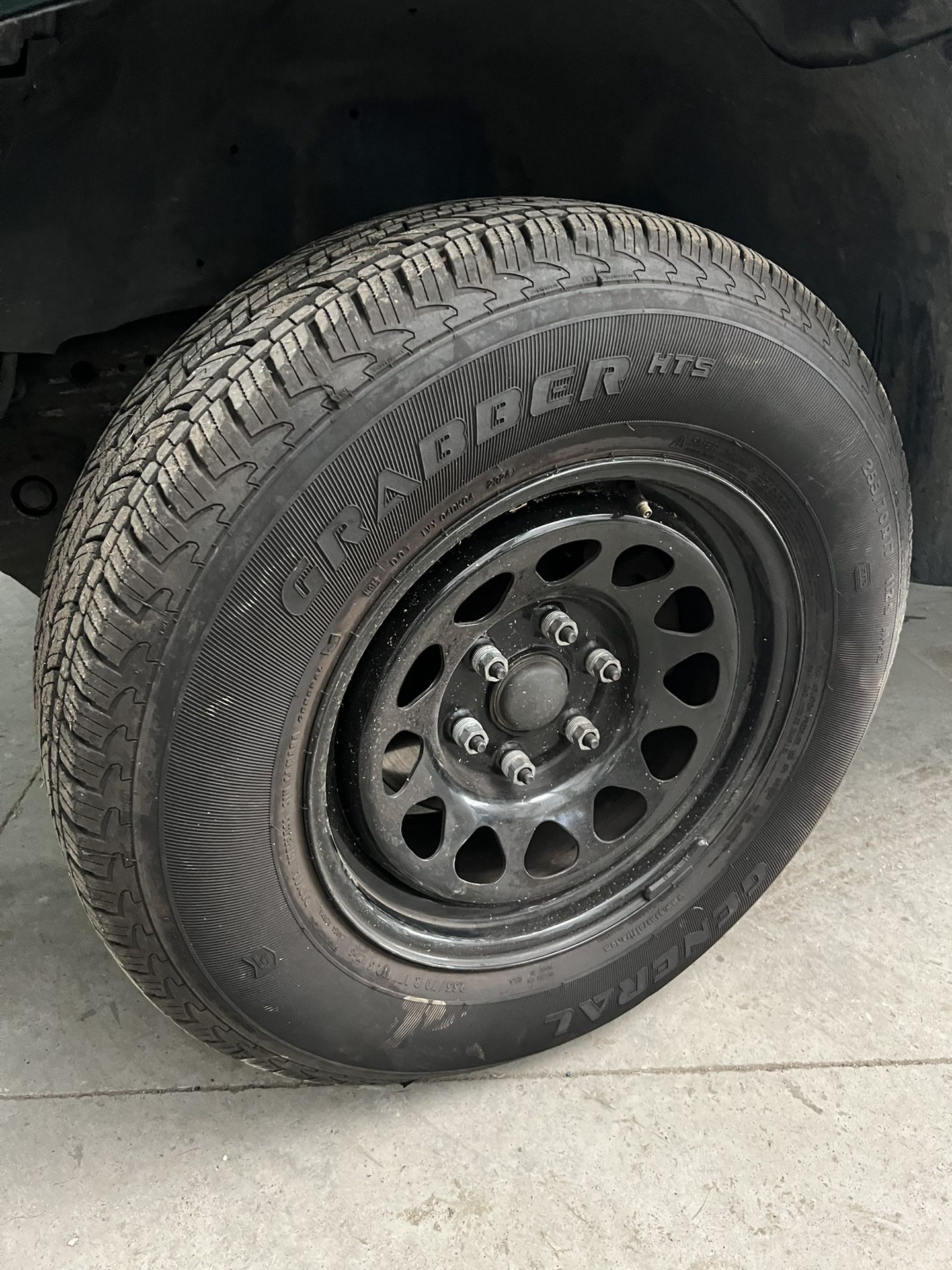 Set Of 4 Almost New Rims And Tires Chevy 6 Lug