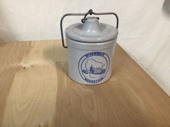 Vintage Wisconsin Homestead Stoneware Cheese Crock