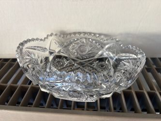 Vintage Cut Crystal Glass Bowl