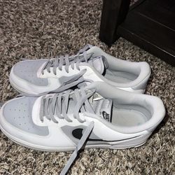 Grey/white Nike Air Forces Size 13
